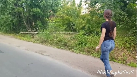 Evelina Darling &comma; cocky bitch who shows Tits in public and sucks dick in dangerous zones
